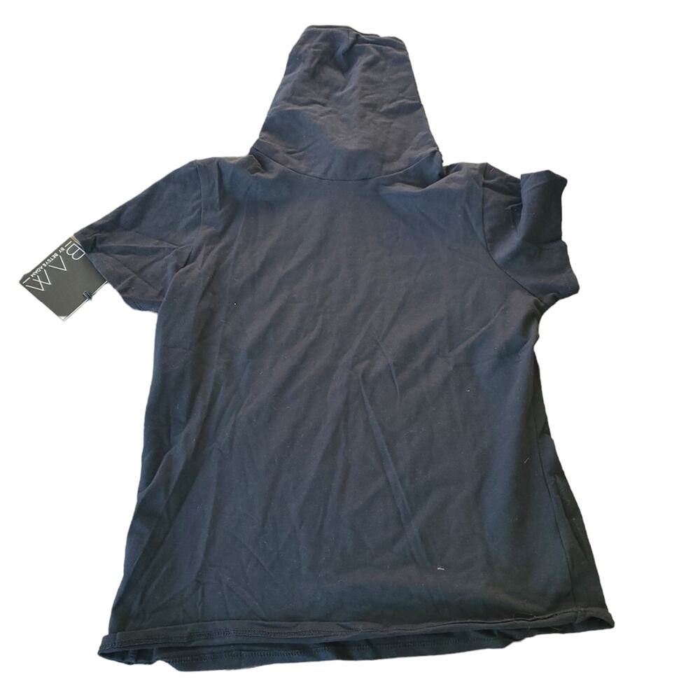 NWT Bam by Betsy & Adam Black Short Sleeve T-Shirt with Attached Mask Size S